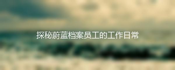 探秘蔚蓝档案员工的工作日常