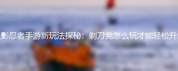 火影忍者手游新玩法探秘：剃刀党怎么玩才能轻松升级