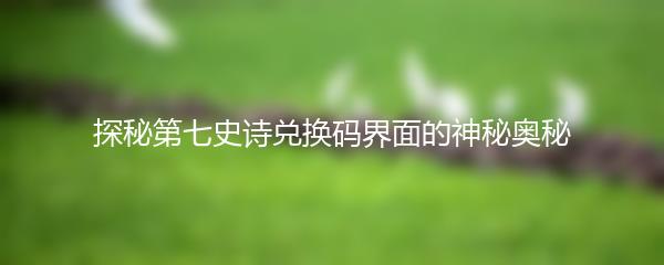 探秘第七史诗兑换码界面的神秘奥秘