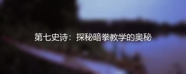 第七史诗：探秘暗拳教学的奥秘