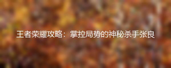 王者荣耀攻略：掌控局势的神秘杀手张良