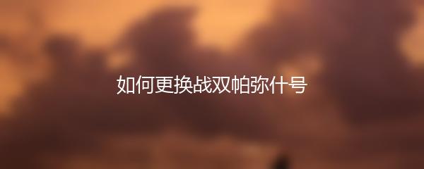 如何更换战双帕弥什号