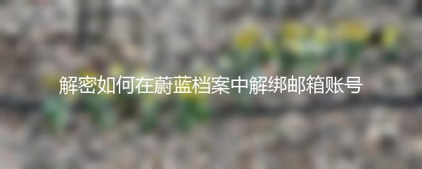 解密如何在蔚蓝档案中解绑邮箱账号