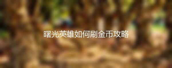 曙光英雄如何刷金币攻略