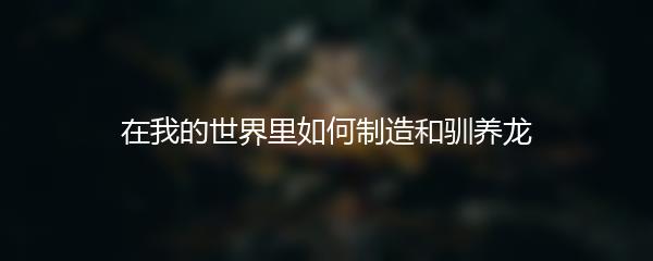 在我的世界里如何制造和驯养龙