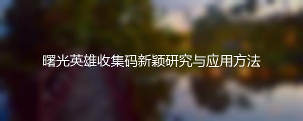曙光英雄收集码新颖研究与应用方法