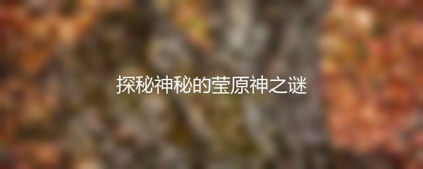探秘神秘的莹原神之谜