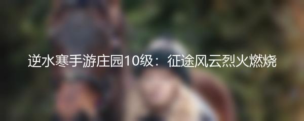 逆水寒手游庄园10级：征途风云烈火燃烧