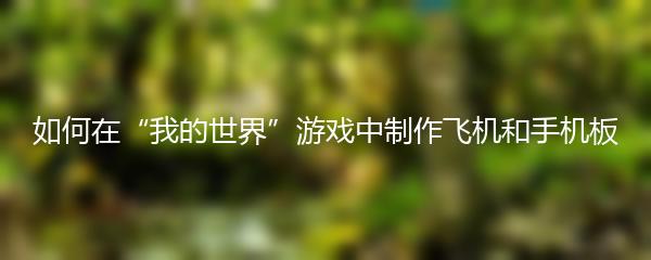 如何在“我的世界”游戏中制作飞机和手机板
