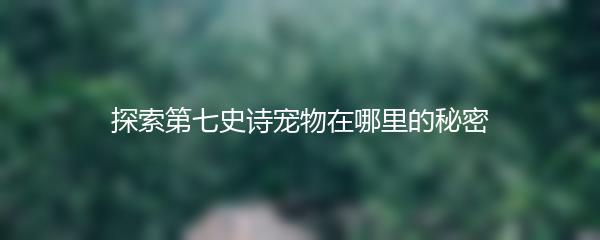 探索第七史诗宠物在哪里的秘密