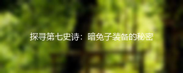 探寻第七史诗：暗兔子装备的秘密