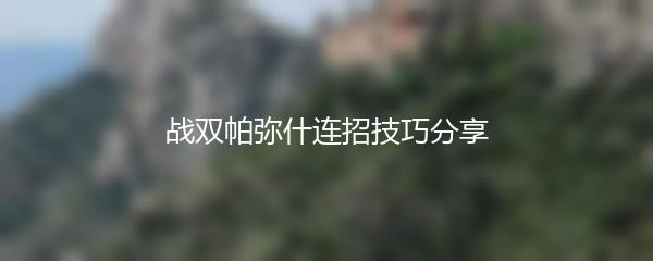 战双帕弥什连招技巧分享