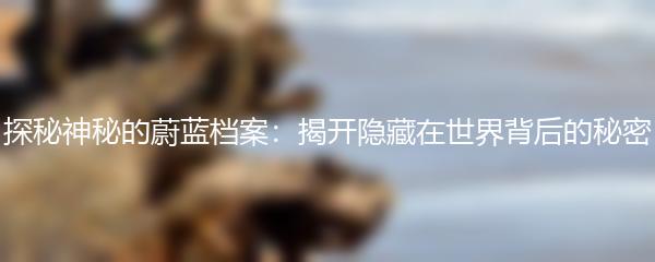 探秘神秘的蔚蓝档案：揭开隐藏在世界背后的秘密