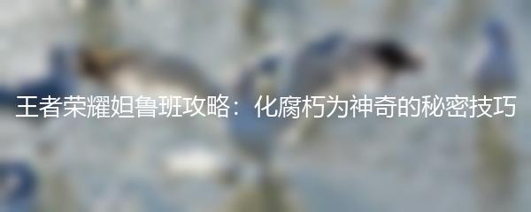 王者荣耀妲鲁班攻略：化腐朽为神奇的秘密技巧