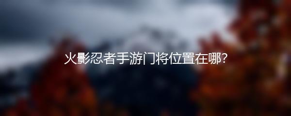 火影忍者手游门将位置在哪？