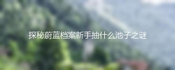 探秘蔚蓝档案新手抽什么池子之谜
