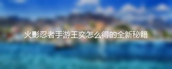 火影忍者手游王奕怎么得的全新秘籍