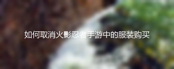 如何取消火影忍者手游中的服装购买