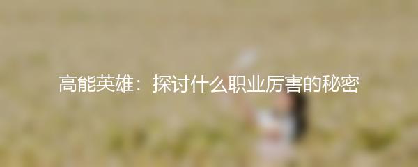 高能英雄：探讨什么职业厉害的秘密