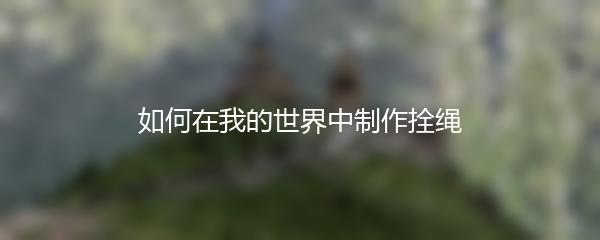 如何在我的世界中制作拴绳