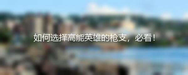 如何选择高能英雄的枪支，必看！