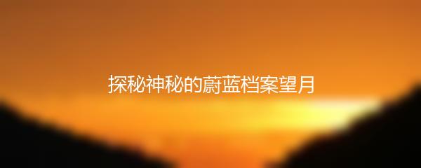 探秘神秘的蔚蓝档案望月