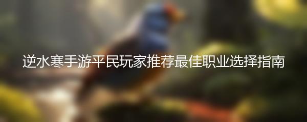 逆水寒手游平民玩家推荐最佳职业选择指南