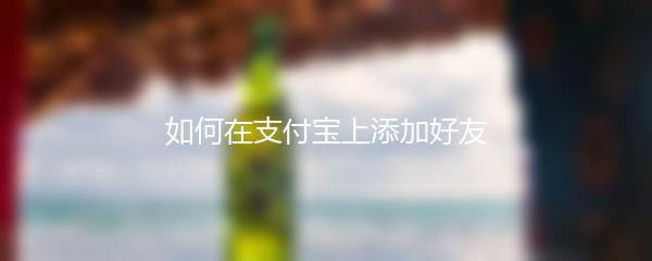 如何在支付宝上添加好友