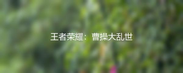 王者荣耀：曹操大乱世