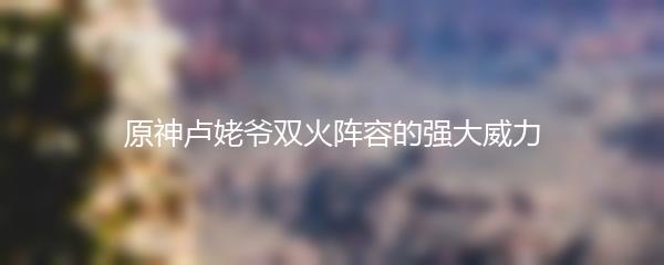 原神卢姥爷双火阵容的强大威力