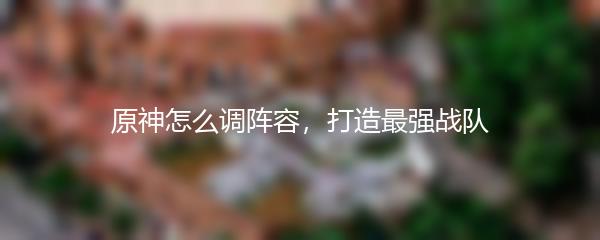 原神怎么调阵容，打造最强战队