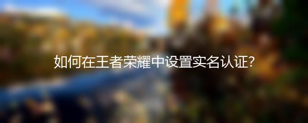 如何在王者荣耀中设置实名认证？