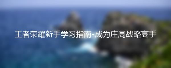 王者荣耀新手学习指南-成为庄周战略高手
