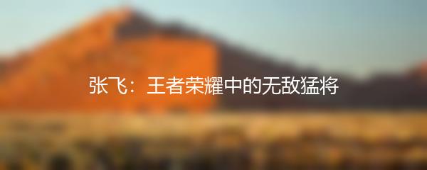 张飞：王者荣耀中的无敌猛将