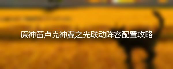 原神笛卢克神翼之光联动阵容配置攻略