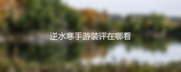 逆水寒手游装评在哪看