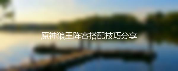 原神狼王阵容搭配技巧分享