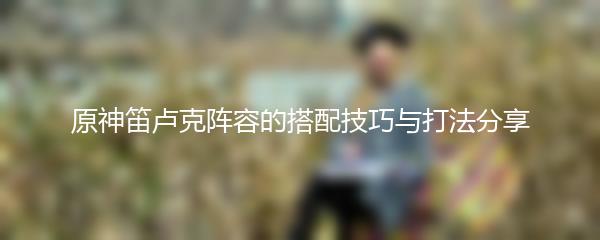 原神笛卢克阵容的搭配技巧与打法分享