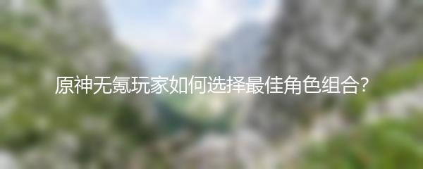 原神无氪玩家如何选择最佳角色组合？