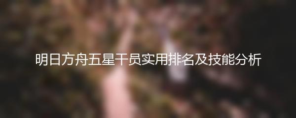 明日方舟五星干员实用排名及技能分析