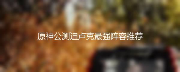 原神公测迪卢克最强阵容推荐