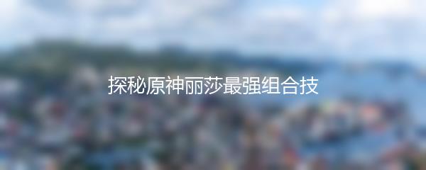 探秘原神丽莎最强组合技