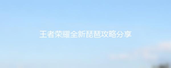 王者荣耀全新琵琶攻略分享