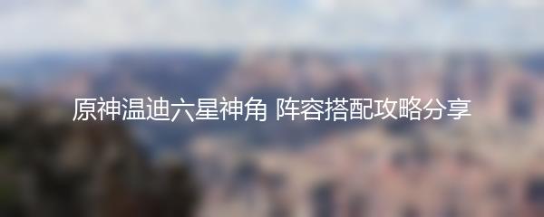 原神温迪六星神角 阵容搭配攻略分享