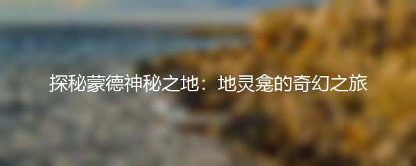 探秘蒙德神秘之地：地灵龛的奇幻之旅