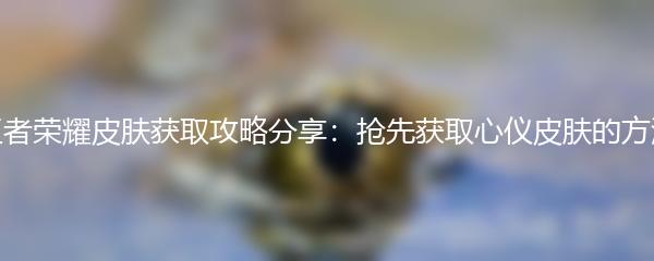 王者荣耀皮肤获取攻略分享：抢先获取心仪皮肤的方法