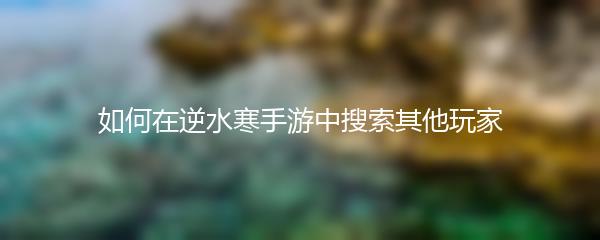 如何在逆水寒手游中搜索其他玩家