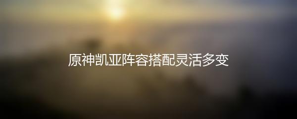 原神凯亚阵容搭配灵活多变