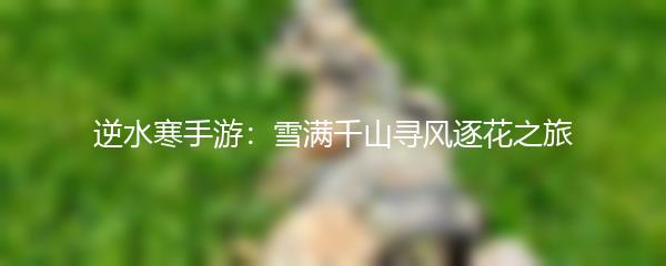 逆水寒手游：雪满千山寻风逐花之旅