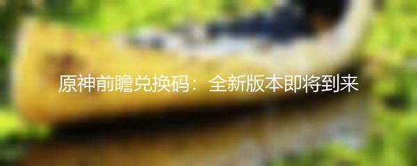 原神前瞻兑换码：全新版本即将到来